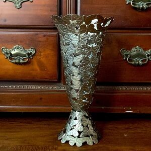Metal Butterfly Vase